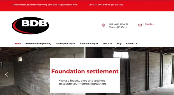 BDB Foundation Repair website redesign