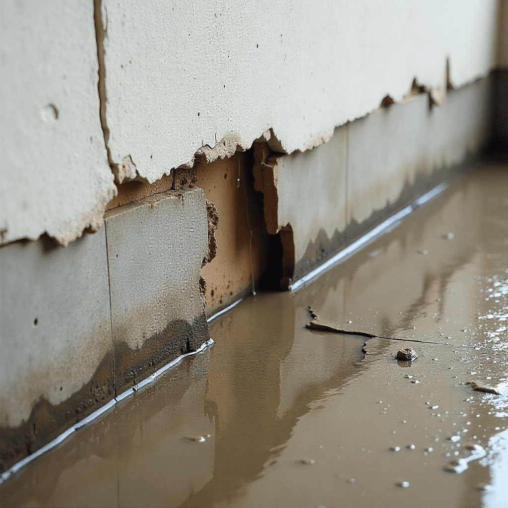 Water intrusion through foundation cracks