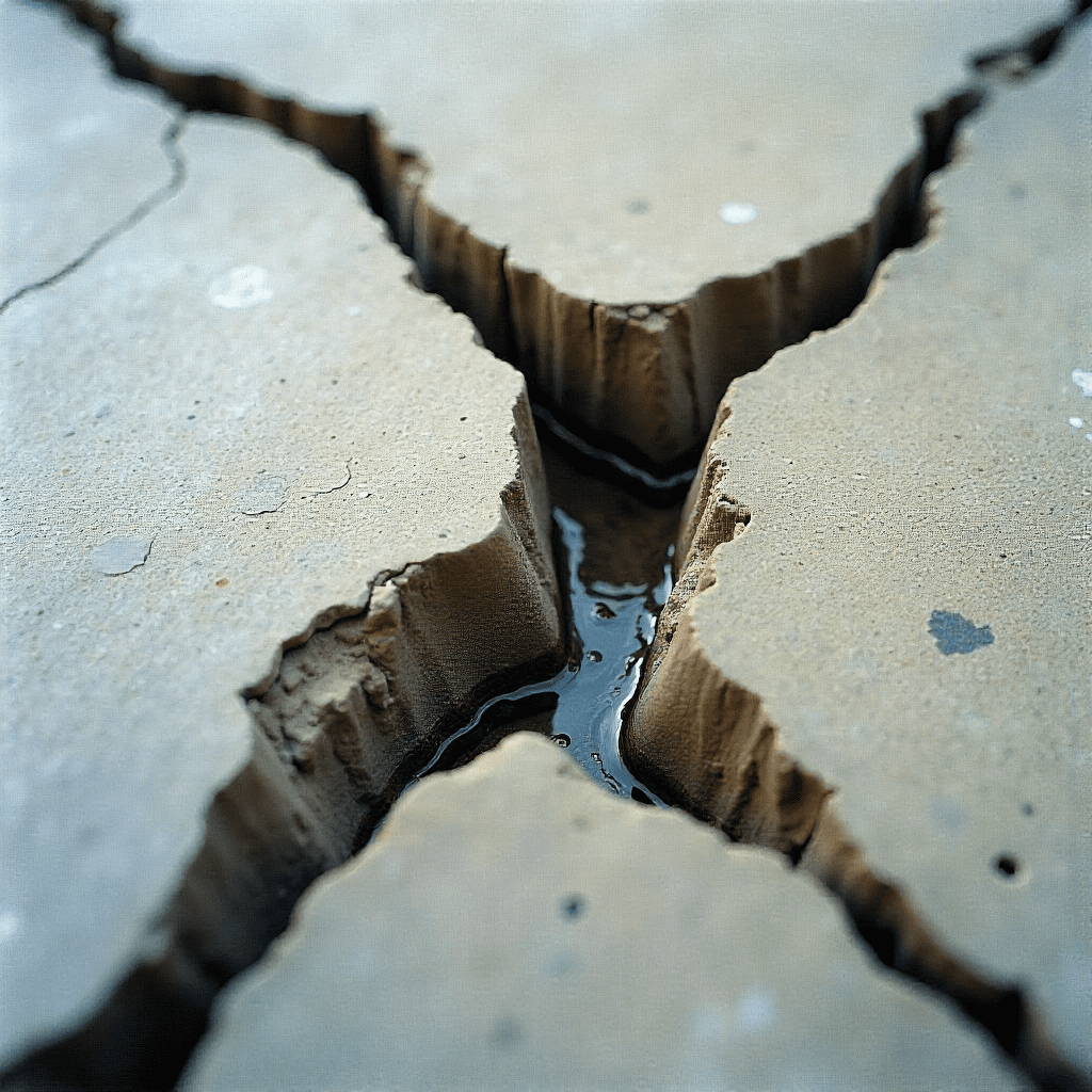 cracks that allow water to seep inside