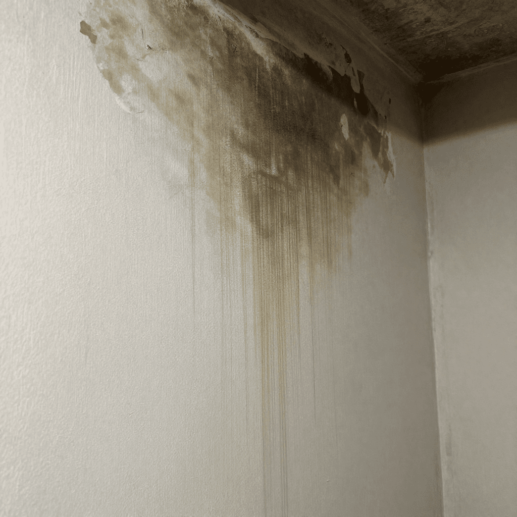 water stains on basement walls - storm lake