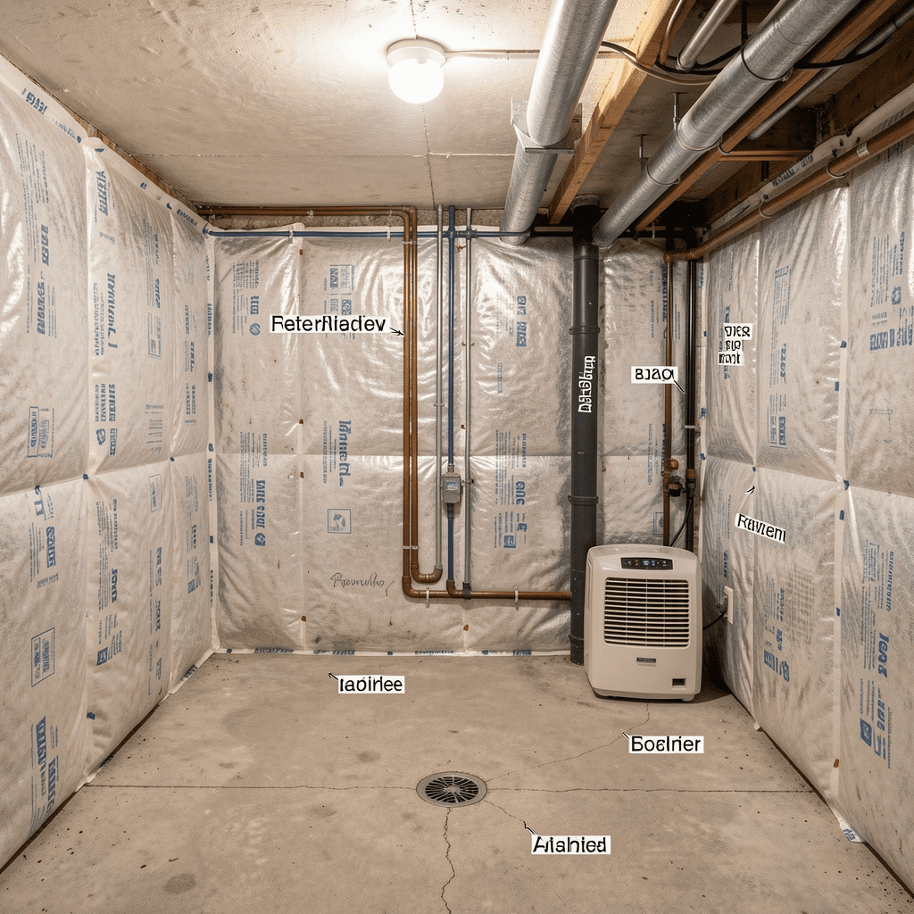 basement waterproofing for long term moisture prevention