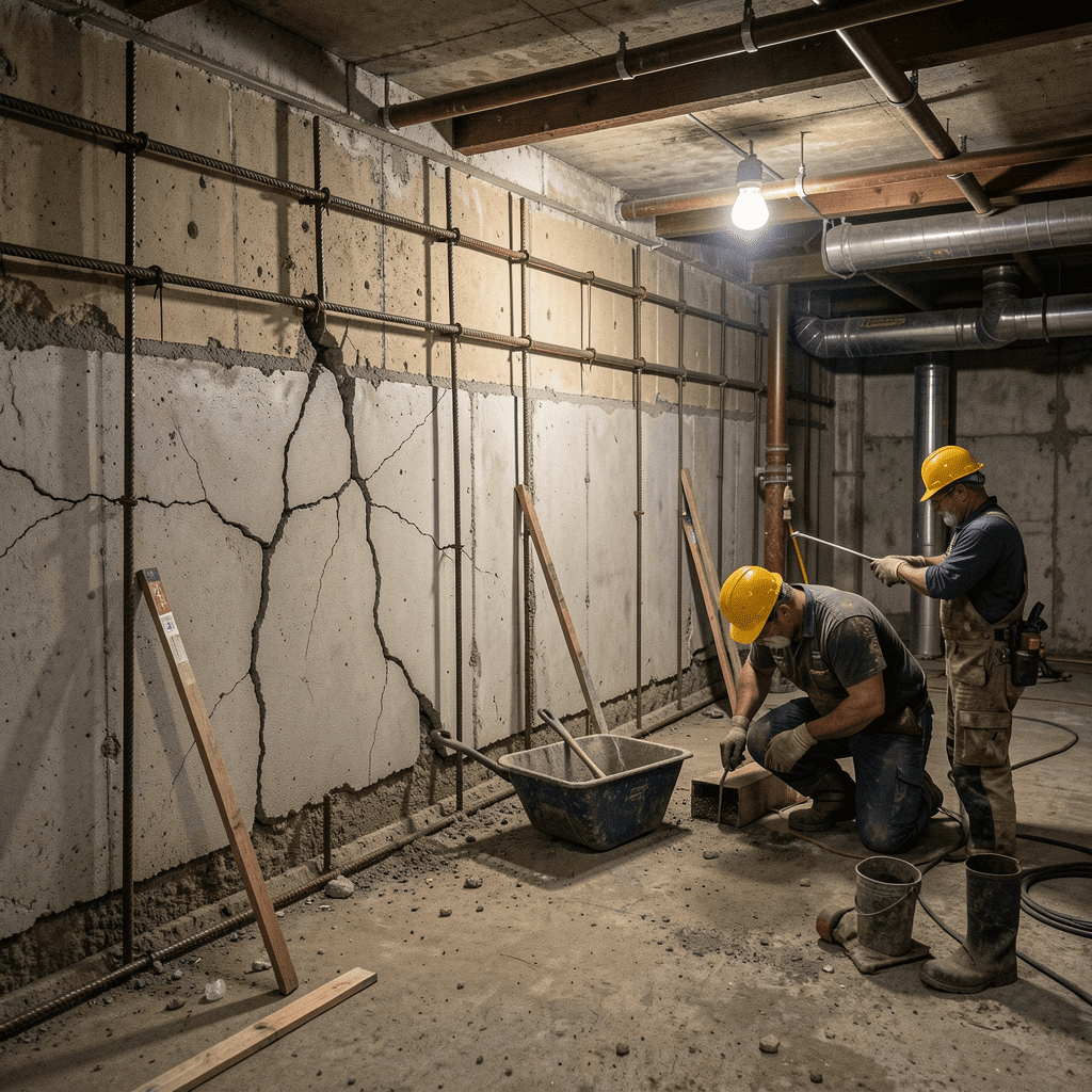 foundation repair for cracks, settlement & wall stress