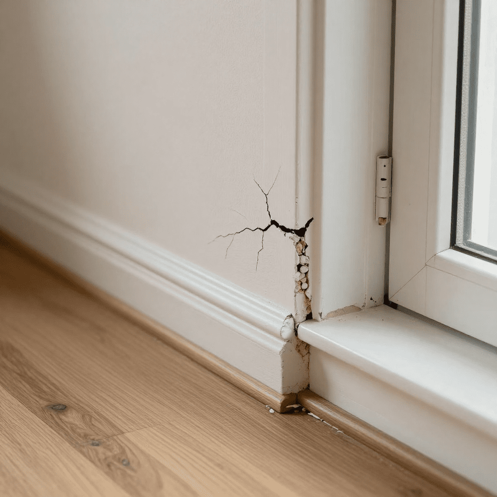 gaps forming around frames or trim