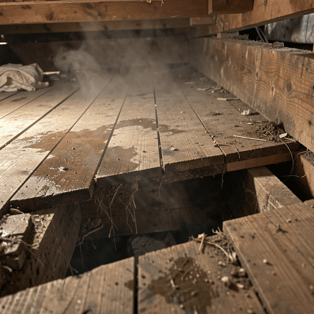 musty odors that seem to originate from below