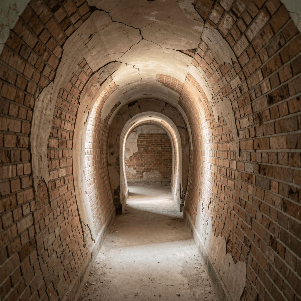 walls that appear to bow inward