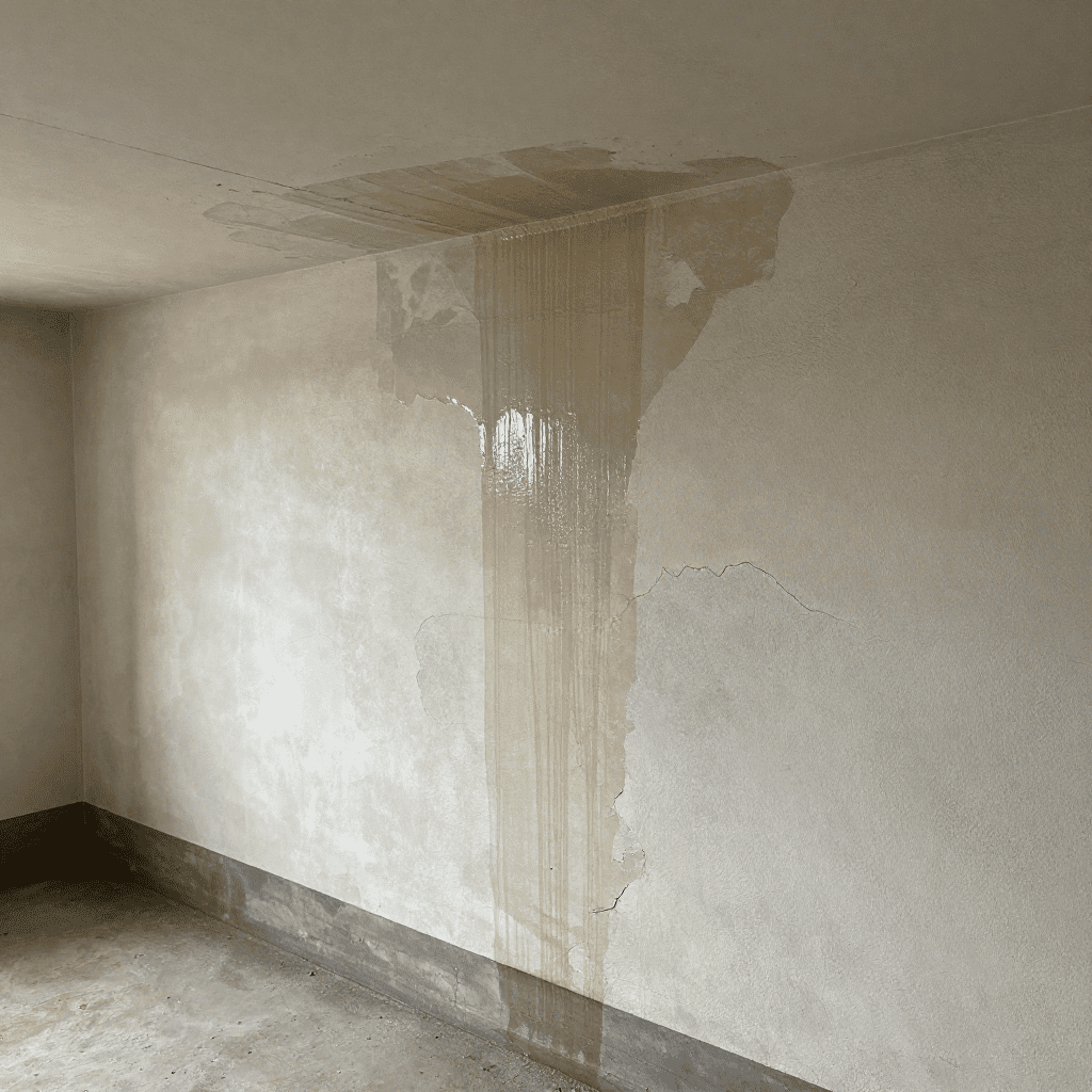 water staining or peeling finishes